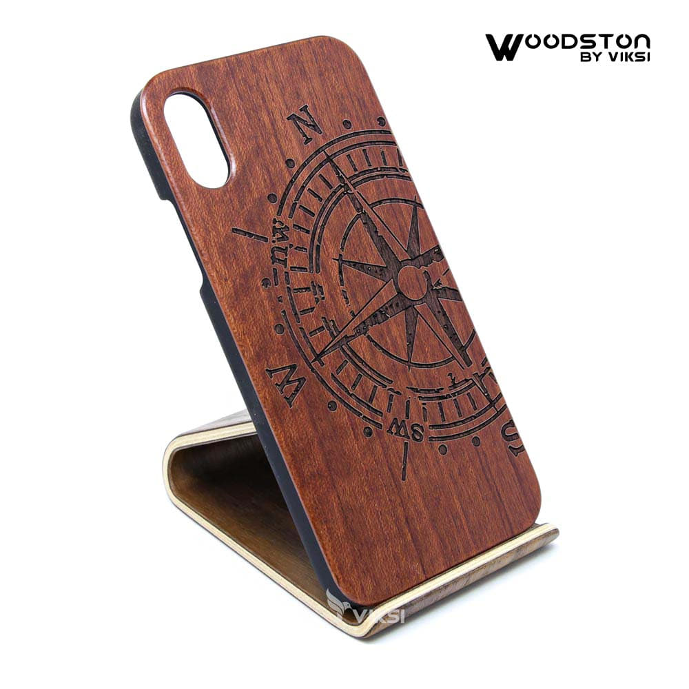 Чехол деревянный Compass для iPhone Х