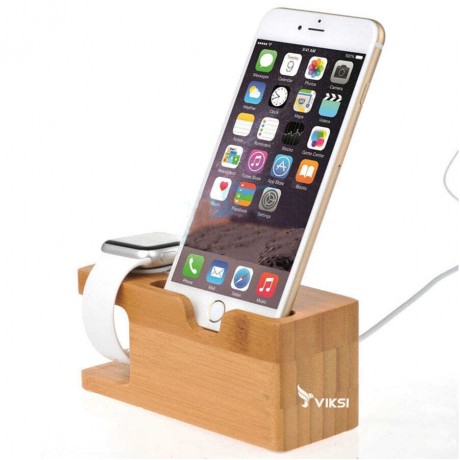 Подставка-органайзер Eco из дерева для Apple Watch и iPhone