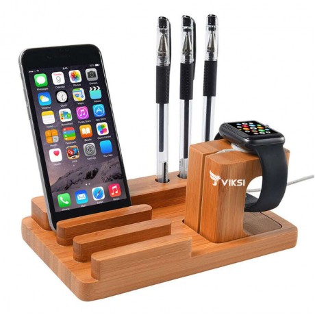 Деревянная подставка-держатель для Apple Watch и iPhone (органайзер) 