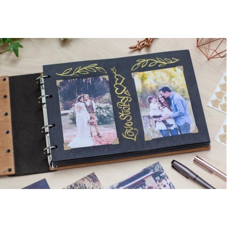 Свадебный фотоальбом с вашим фото на деревянной обложке