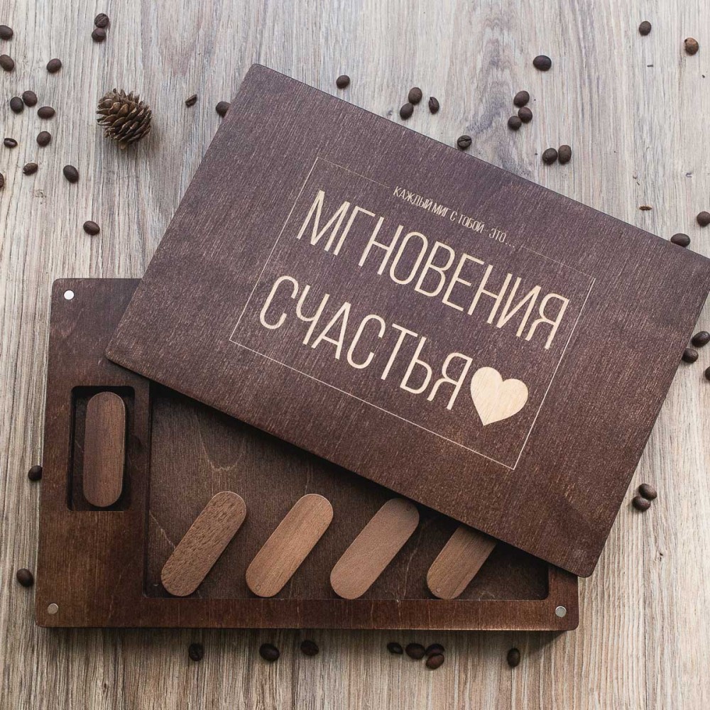 Коробочка деревянная Perfection для фото 13х18 и флешки Коробочка деревянная Perfection для фото 13х18