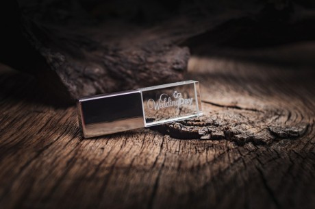 Флешка cтеклянная Metal-Glass